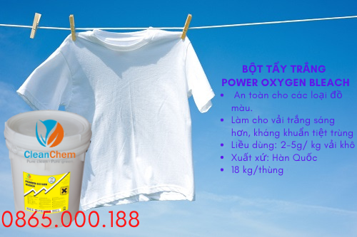 Sử dụng bột tẩy trắng Oxy trong giặt là như thế nào? – Cleanchem